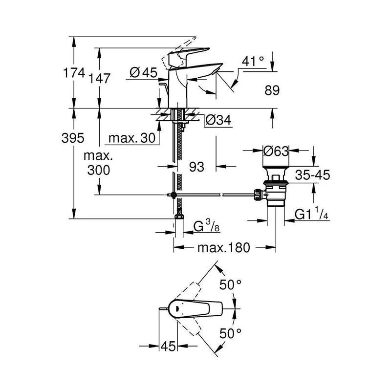 Keramika Davidovic Grohe BauEdge S New 2021 baterija za lavabo GR 23328001 (5)