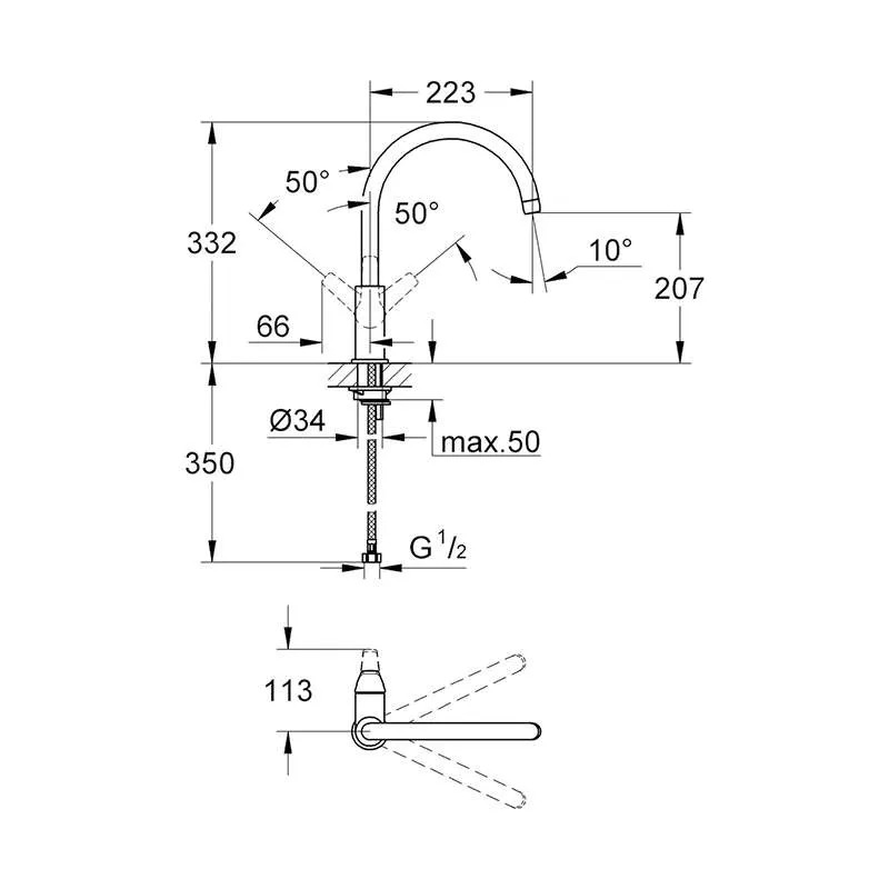 Keramika Davidovic Grohe BauFlow baterija za sudoperu GR 31230000 (1)