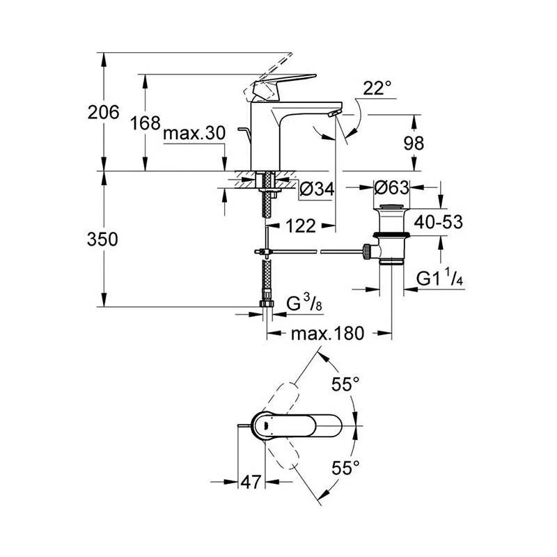 Keramika Davidovic Grohe Eurosmart Cosmopolitan baterija za lavabo srednji izliv GR 23325000 (3)
