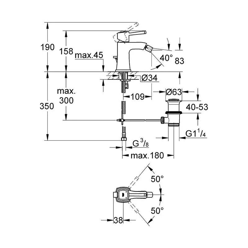 Keramika Davidovic Grohe Grandera baterija za bide GR 23315000 (1) Keramika Davidovic Grohe Grandera baterija za bide GR 23315000