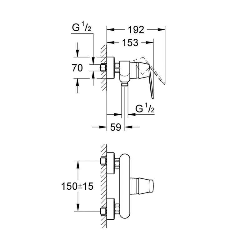 Keramika Davidovic Grohe Grohe Eurosmart Cosmopolitan baterija za tuš GR 32837000 (4) Keramika Davidovic Grohe Grohe Eurosmart Cosmopolitan baterija za tuš GR 32837000