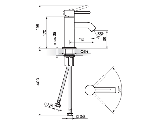 ROSAN DARK JD30101 BATERIJA ZA LAVABO