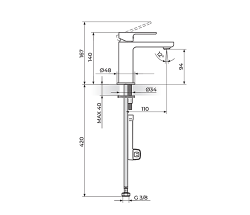 ROSAN GOLD 254101G Baterija za lavabo - hladna voda