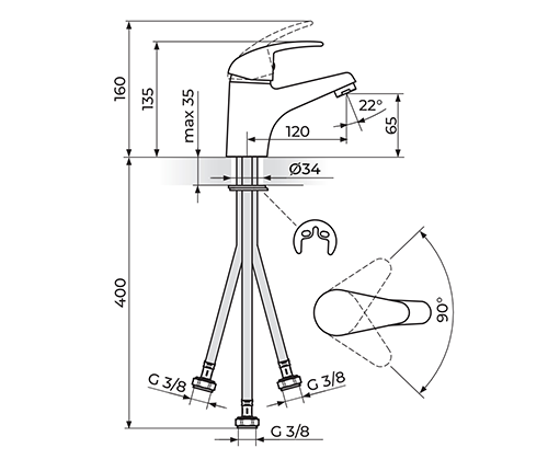 ROSAN KING J301003 BATERIJA ZA LAVABO - PROTOČNI BOJLER