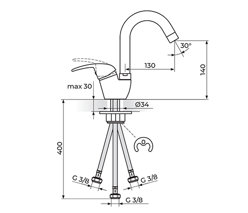ROSAN KING J382213 BATERIJA ZA SUDOPERU - PROTOČNI BOJLER IZLIV 130MM ROSAN KING J382213 BATERIJA ZA SUDOPERU - PROTOČNI BOJLER IZLIV 130MM