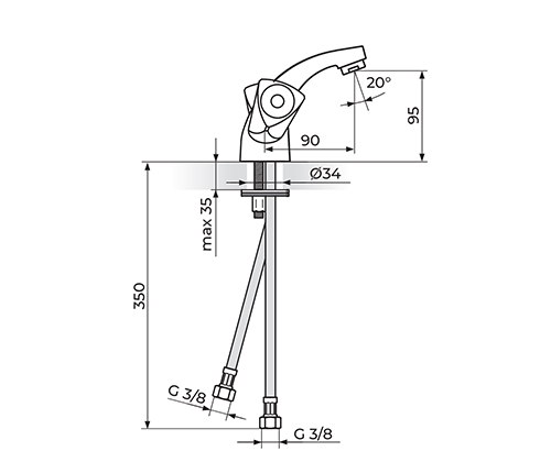 ROSAN KLASIK FUMME KF21101 BATERIJA ZA LAVABO ROSAN KLASIK FUMME KF21101 BATERIJA ZA LAVABO