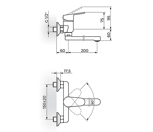ROSAN SMART JA321002 BATERIJA ZA SUDOPERU-LAVABO IZLIV 200 MM ROSAN SMART JA321002 BATERIJA ZA SUDOPERU-LAVABO IZLIV 200 MM