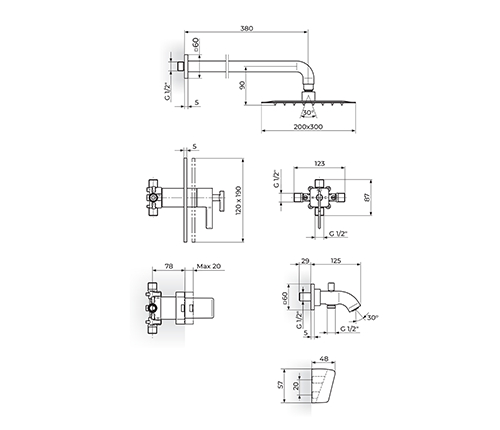 ROSAN S2 THERMO 2T31701B Termostatska uzidna baterija ROSAN S2 THERMO 2T31701B Termostatska uzidna baterija