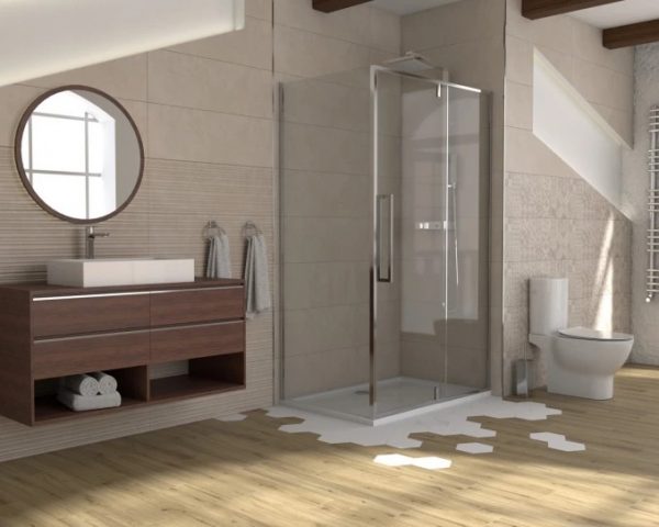 Stakleni paravan CONCEPT ABSOLUT 90x200cm staklo 6mm providno pivot vrata sa fiksnim delom C-02-6220F