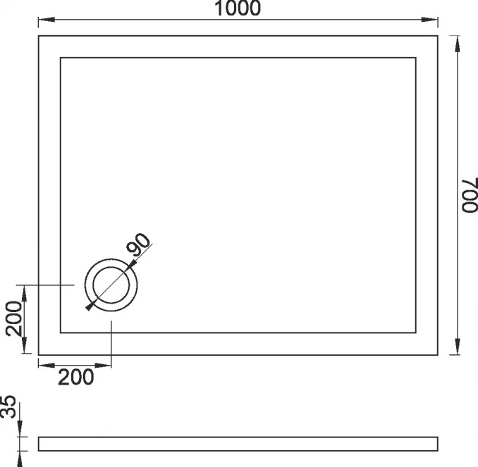 Tuš kadica CONCEPT SOLILUX 1000x700x50 bez sifona C-11-1070 (2) Tuš kadica CONCEPT SOLILUX 1000x700x50 bez sifona C-11-1070