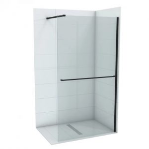 Walk-in CONCEPT MONTE PLUS 100x200cm crni mat ram 8mm staklo i držač peškira C-02-WIB100